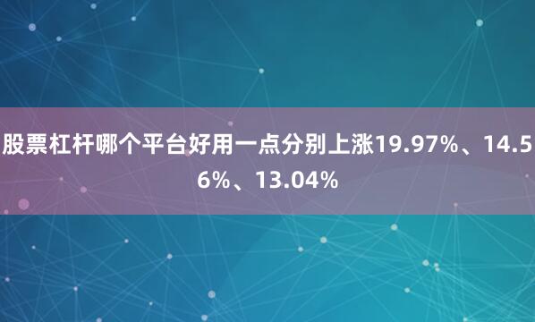 股票杠杆哪个平台好用一点分别上涨19.97%、14.56%、13.04%